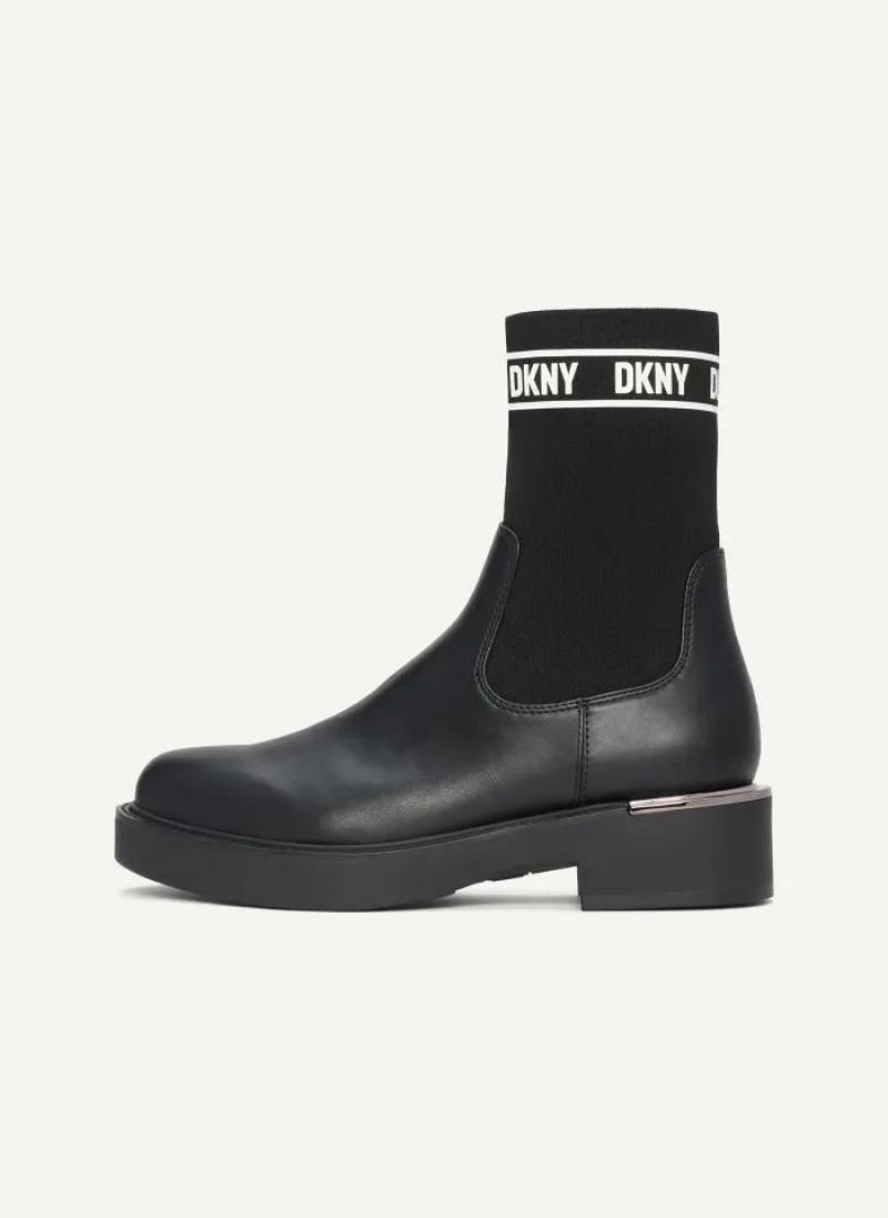 Black Women\'s DKNY Tully Slip On Boots | Australia-D1139