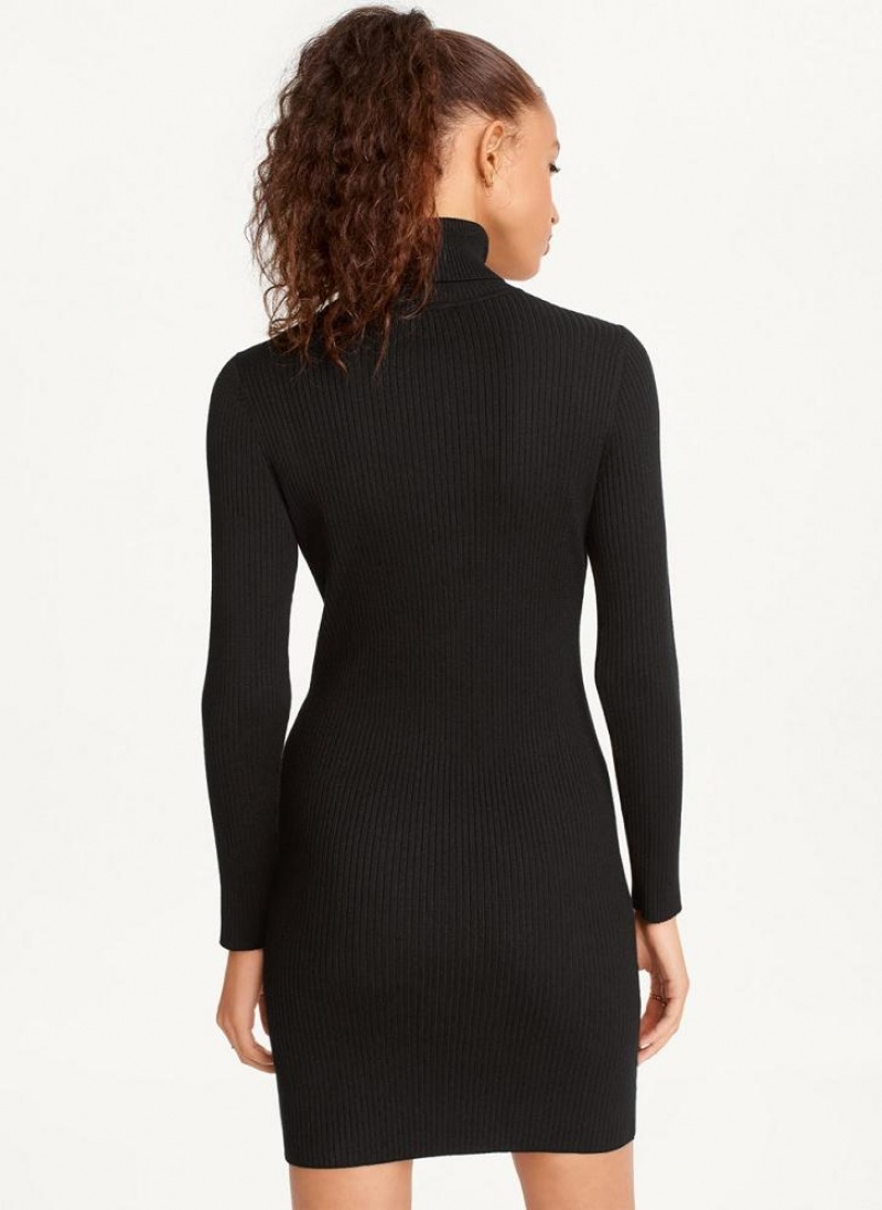 Black Women's DKNY Turtleneck Sweater Dresses | Australia-D1887