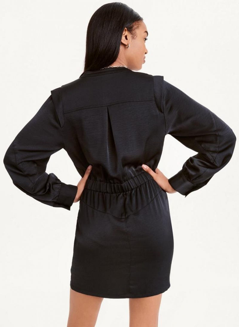 Black Women's DKNY Two Pocket Mini Dresses | Australia-D1664