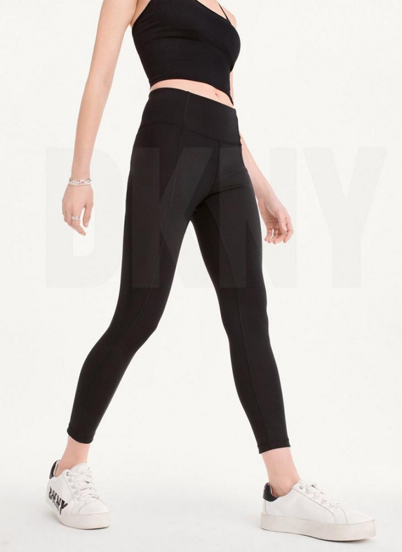 Black Women\'s DKNY Ultra Compression High Waisted Tight Leggings | Australia-D0508