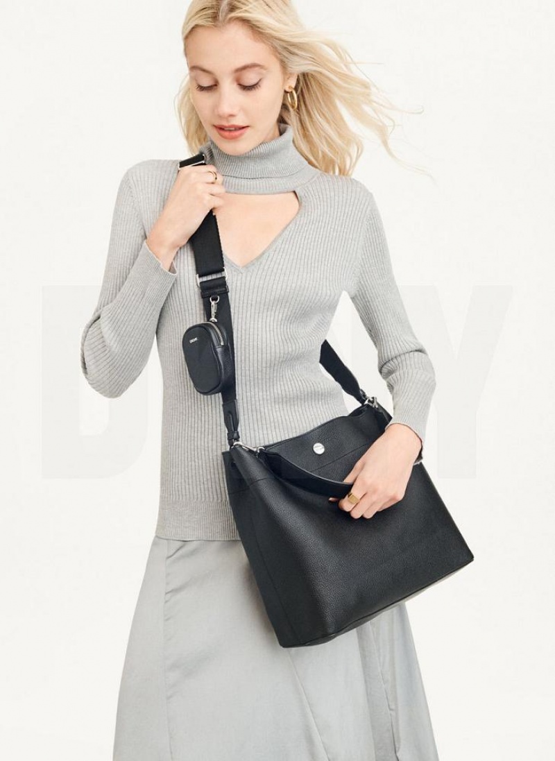 Black Women\'s DKNY Winston Hobo Tote Bags | Australia-D1497