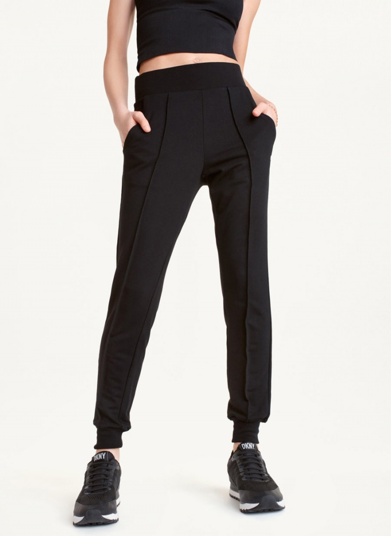 Black Women\'s DKNY Yoga Terry Pintuck Joggers | Australia-D0357
