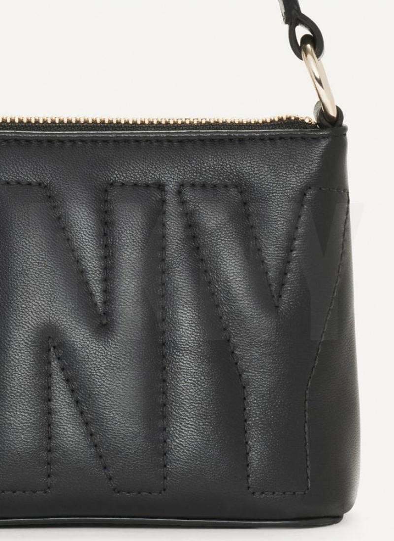 Black / Gold Women's DKNY Elsa Demi Crossbody Bags | Australia-D0387