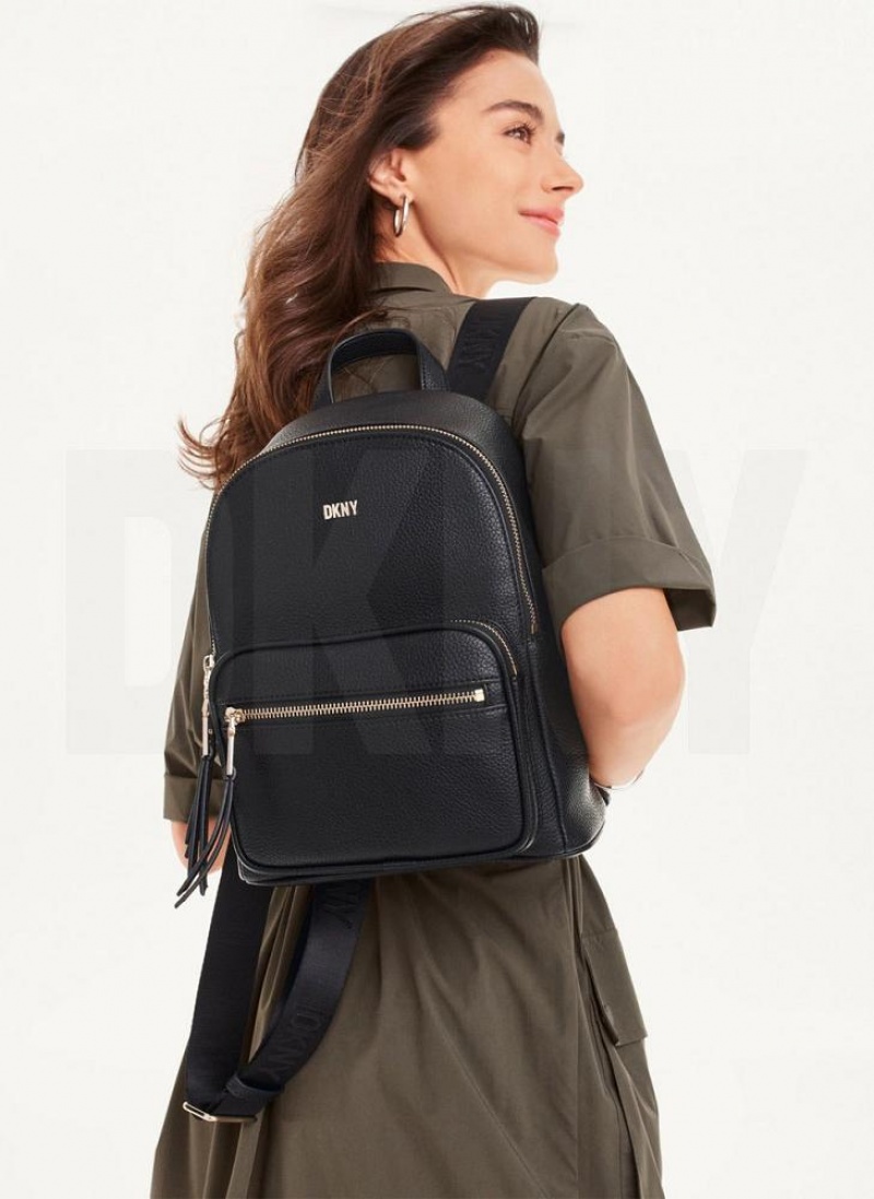 Black / Gold Women's DKNY Maxine Backpacks | Australia-D1407