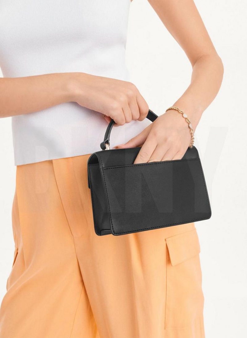 Black / Gold Women's DKNY Millie Crossbody Bags | Australia-D1119