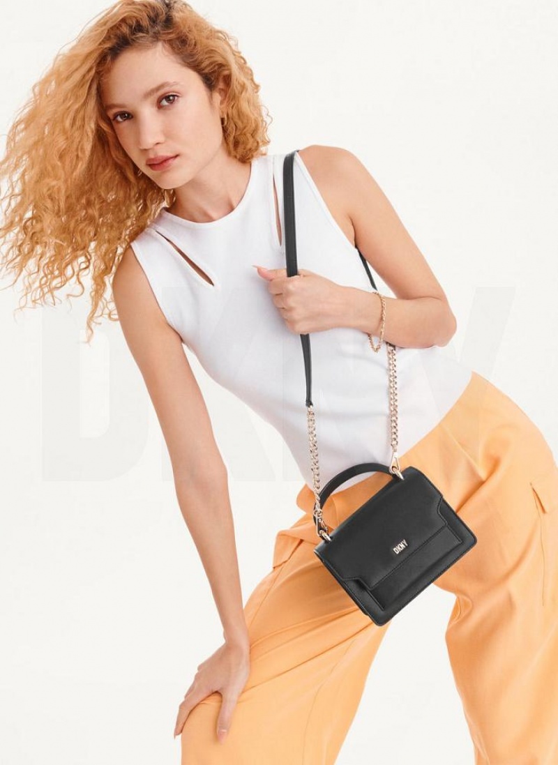 Black / Gold Women's DKNY Millie Crossbody Bags | Australia-D1119