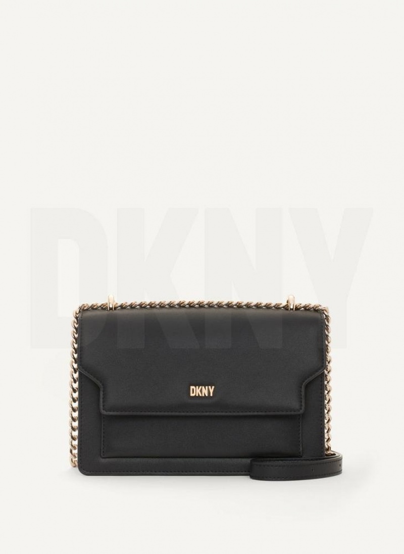Black / Gold Women\'s DKNY Millie Shoulder Bags | Australia-D1174