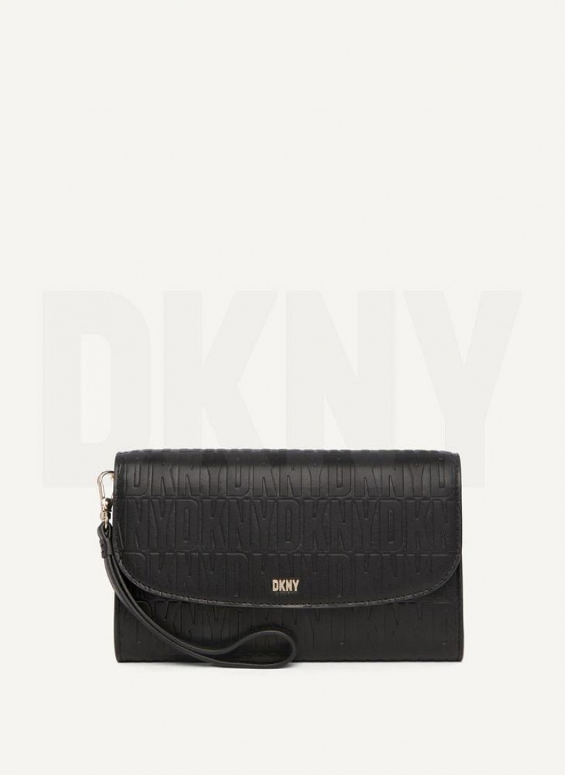 Black / Gold Women\'s DKNY Sydney Wallets | Australia-D1072