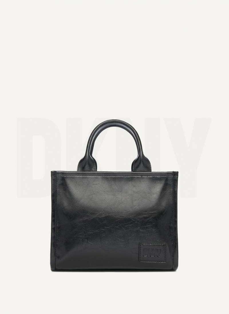 Black / Grey Women's DKNY Hadlee Sm Tote Crossbody Bags | Australia-D1189