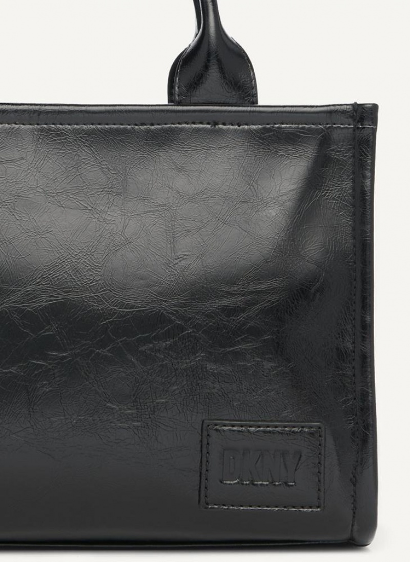 Black / Grey Women's DKNY Hadlee Sm Tote Crossbody Bags | Australia-D1189