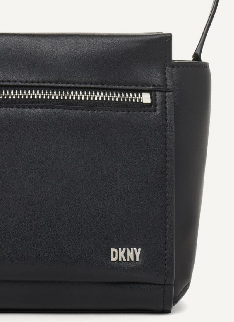 Black / Silver Women's DKNY Pax Crossbody Bags | Australia-D0913