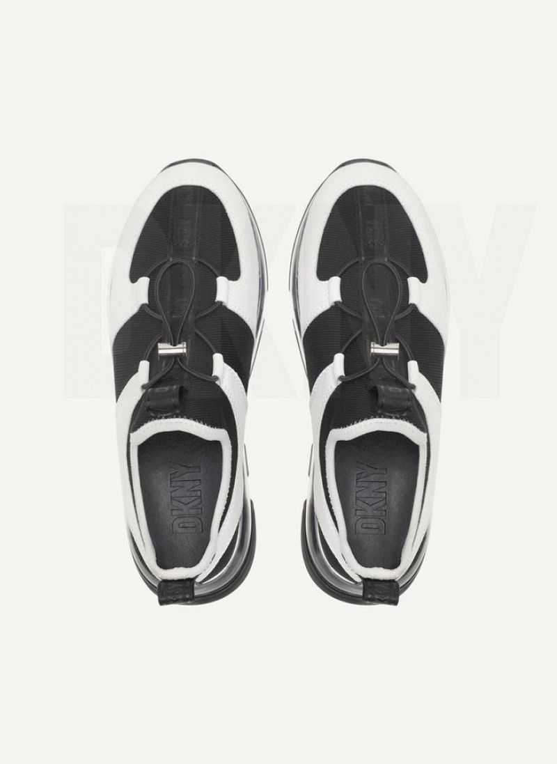 Black / White Women's DKNY Tace Slip On Sneakers | Australia-D0404