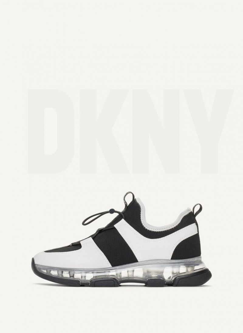 Black / White Women\'s DKNY Tace Slip On Sneakers | Australia-D0404