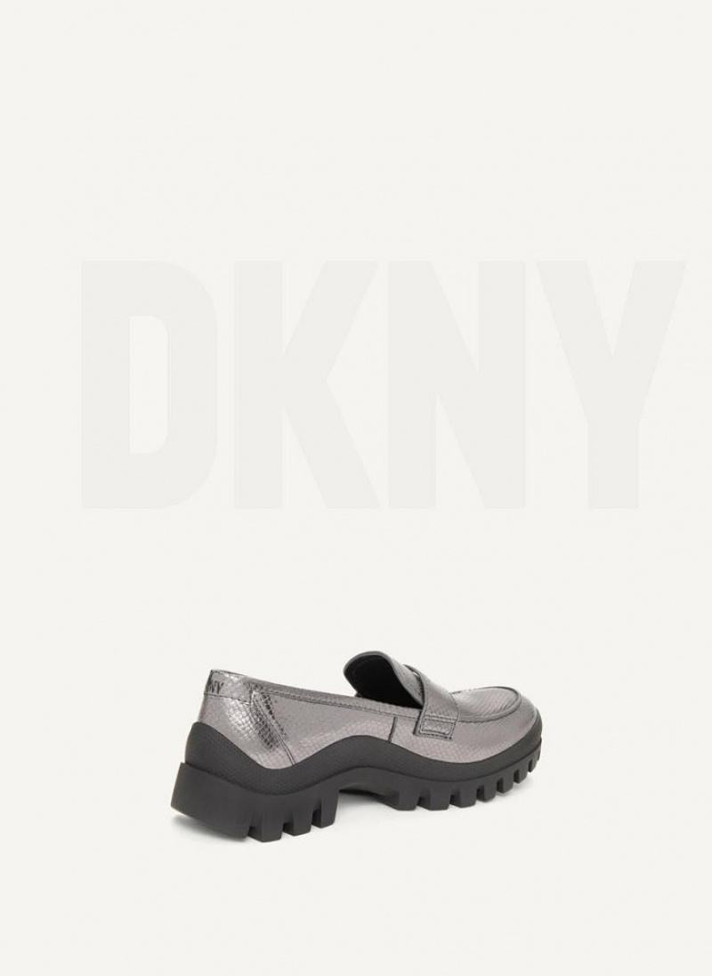 Blue Grey Women's DKNY Lug Sole Loafers | Australia-D0328
