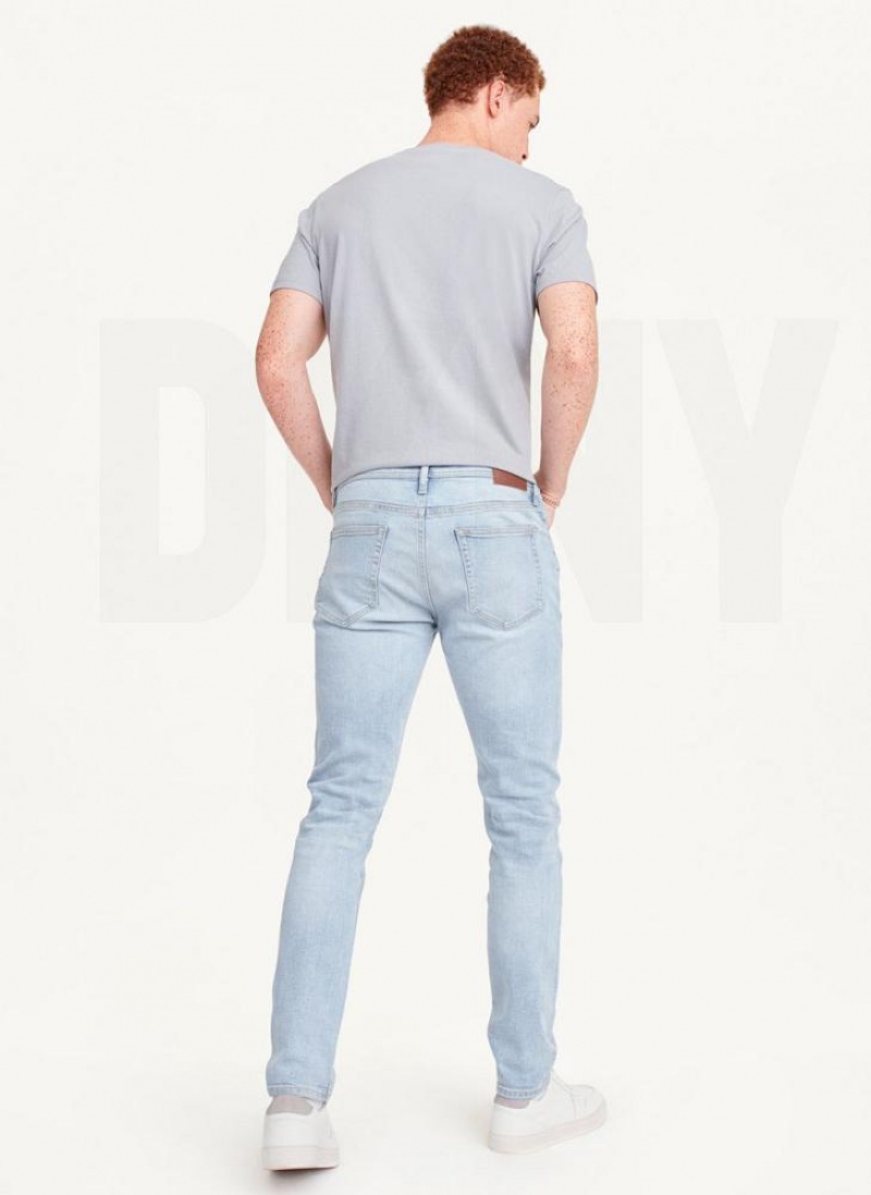 Blue Men's DKNY Bleached Skinny Jeans | Australia-D0645