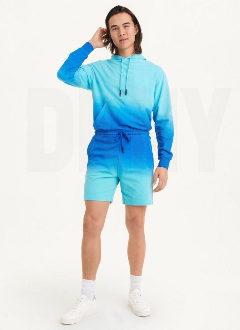 Blue Men's DKNY Dipped Ombre Shorts | Australia-D1333
