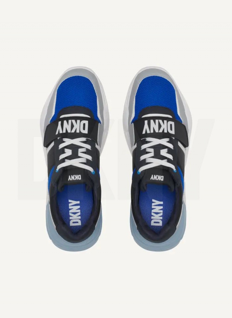 Blue Men's DKNY Essex Sneakers | Australia-D0276