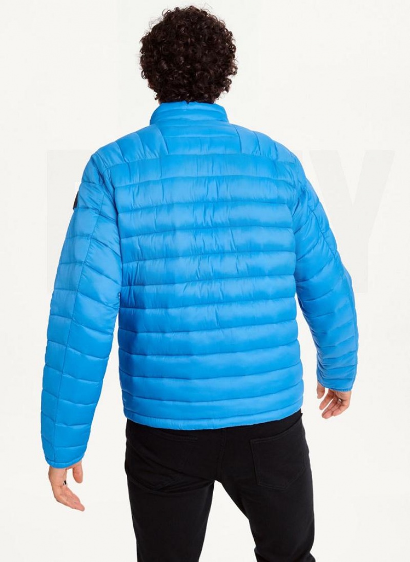 Blue Men's DKNY Packable Puffer Jacket | Australia-D1120