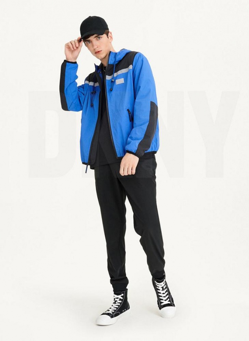 Blue Men's DKNY Tech Cotton Touch Nylon Jackets | Australia-D0513