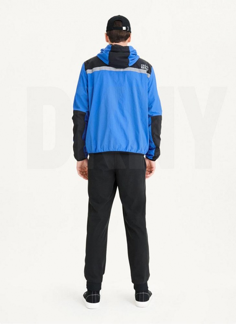 Blue Men's DKNY Tech Cotton Touch Nylon Jackets | Australia-D0513