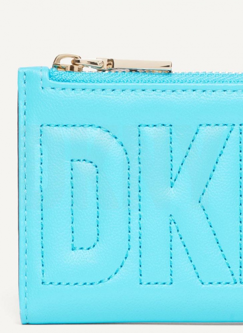 Blue Women's DKNY Elsa Bifold Card Holder Wallets | Australia-D1790