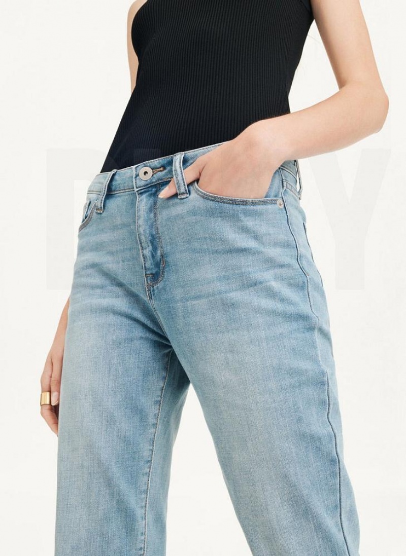 Blue Women's DKNY Foundation - Slim Stright Crop Jeans | Australia-D1482