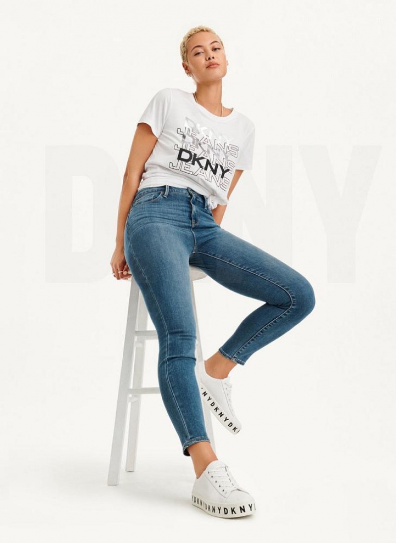 Blue Women's DKNY High Rise Skinny Jeans | Australia-D0582