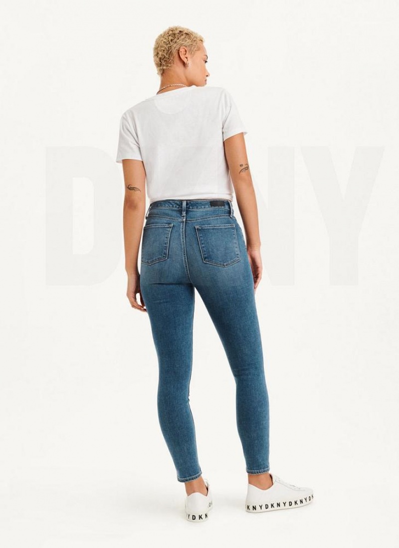 Blue Women's DKNY High Rise Skinny Jeans | Australia-D0582