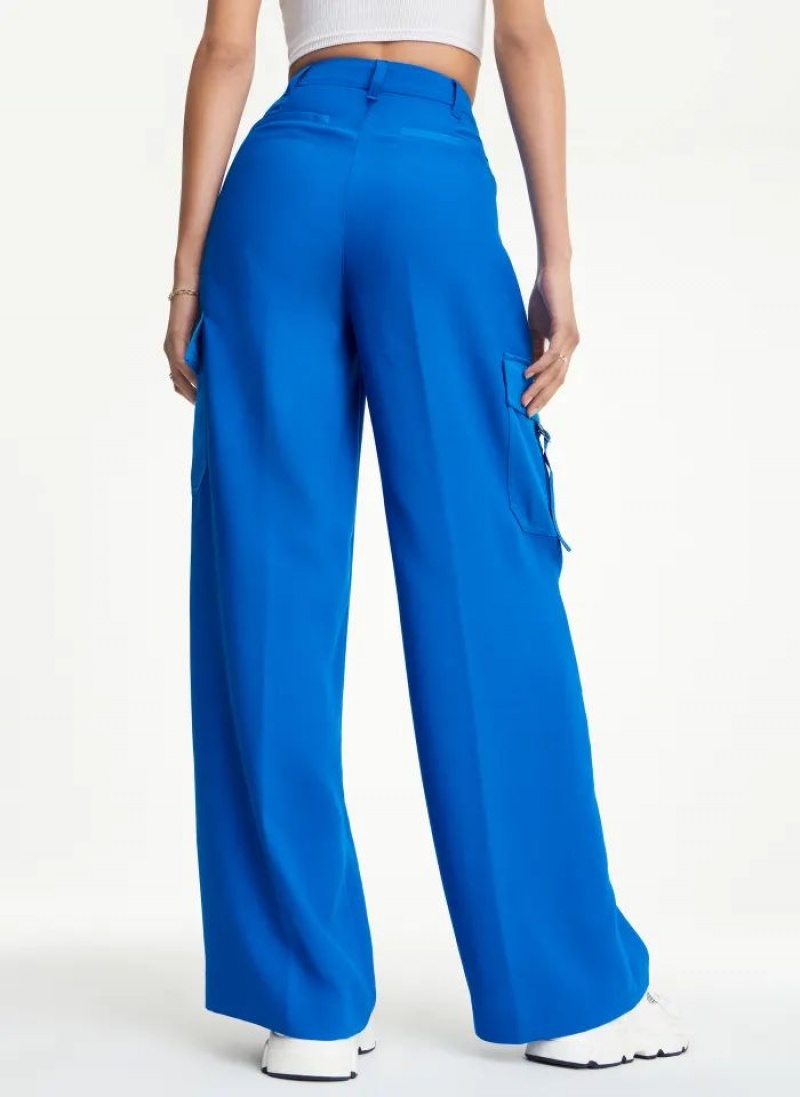 Blue Women's DKNY Satin Cargo Pants | Australia-D0591