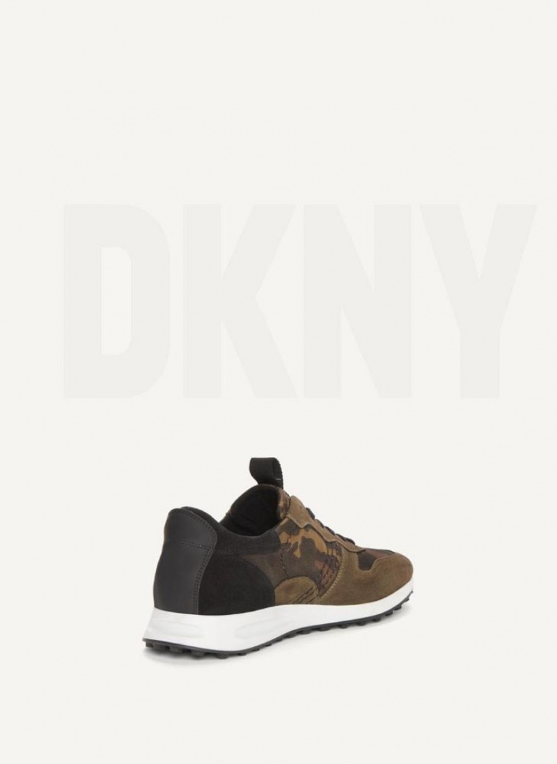 Brown Men's DKNY Camo Runner Sneakers | Australia-D1052