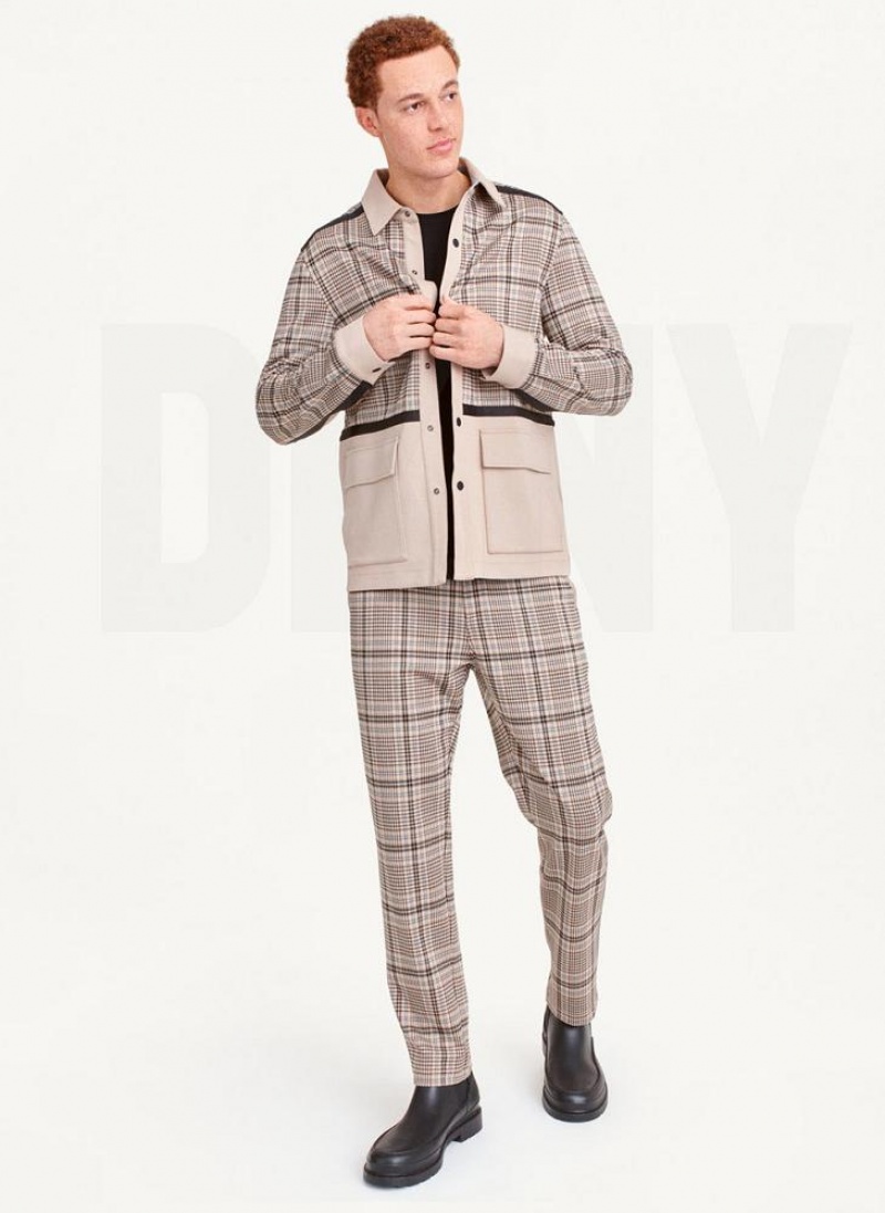 Brown Men's DKNY Combo Chore Jackets | Australia-D0480
