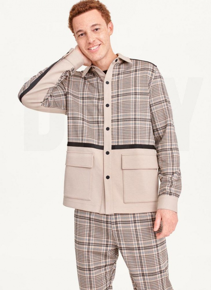 Brown Men\'s DKNY Combo Chore Jackets | Australia-D0480
