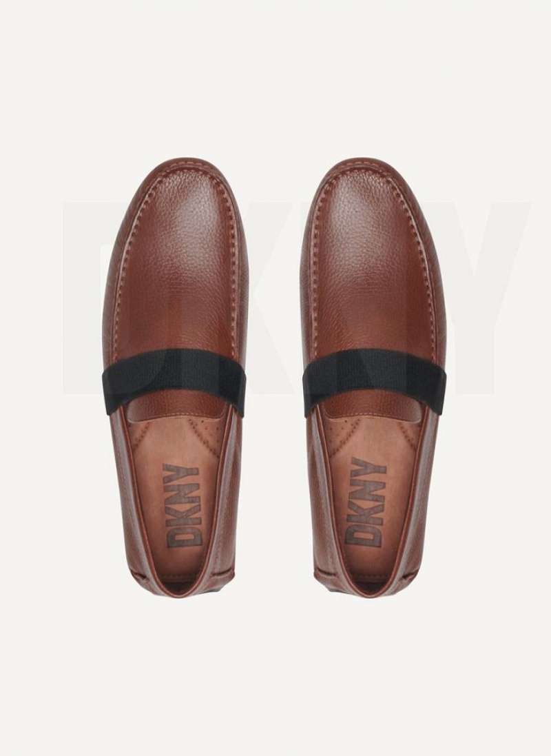 Brown Men's DKNY Modern Strap Driver Sneakers | Australia-D0796