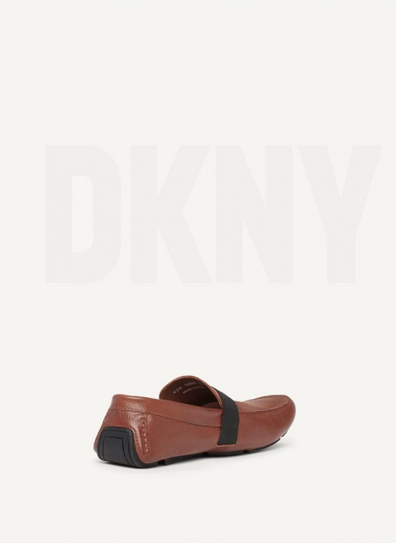 Brown Men's DKNY Modern Strap Driver Sneakers | Australia-D0796