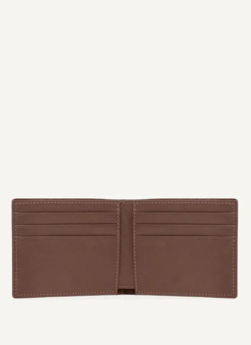 Brown Men's DKNY Side Fold Wallets | Australia-D0221