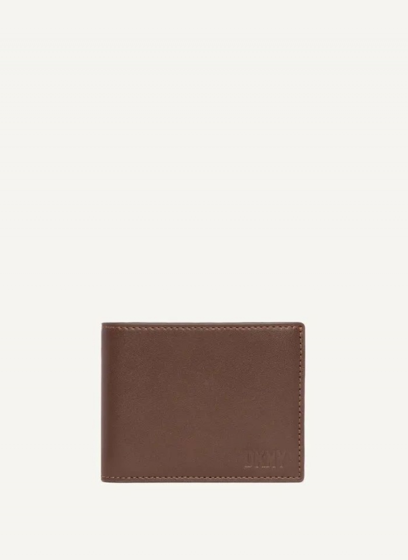 Brown Men\'s DKNY Side Fold Wallets | Australia-D0221