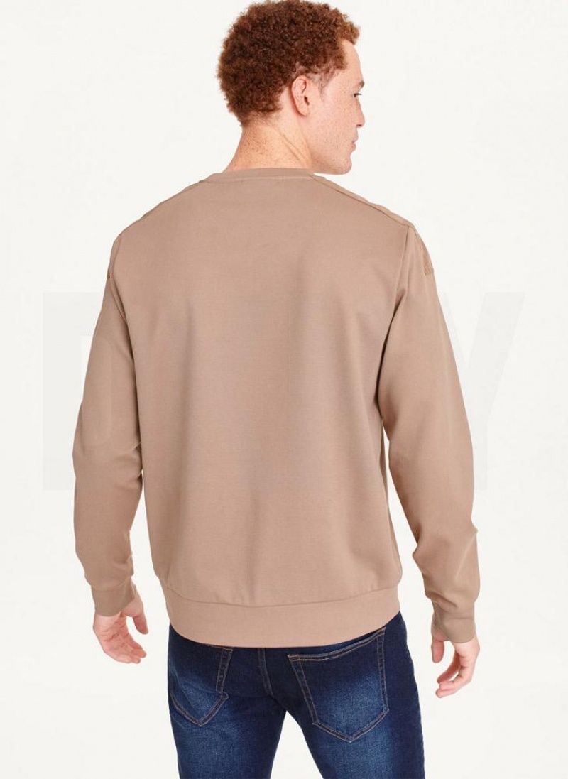 Brown Men's DKNY Utility Crewneck T Shirts | Australia-D1141