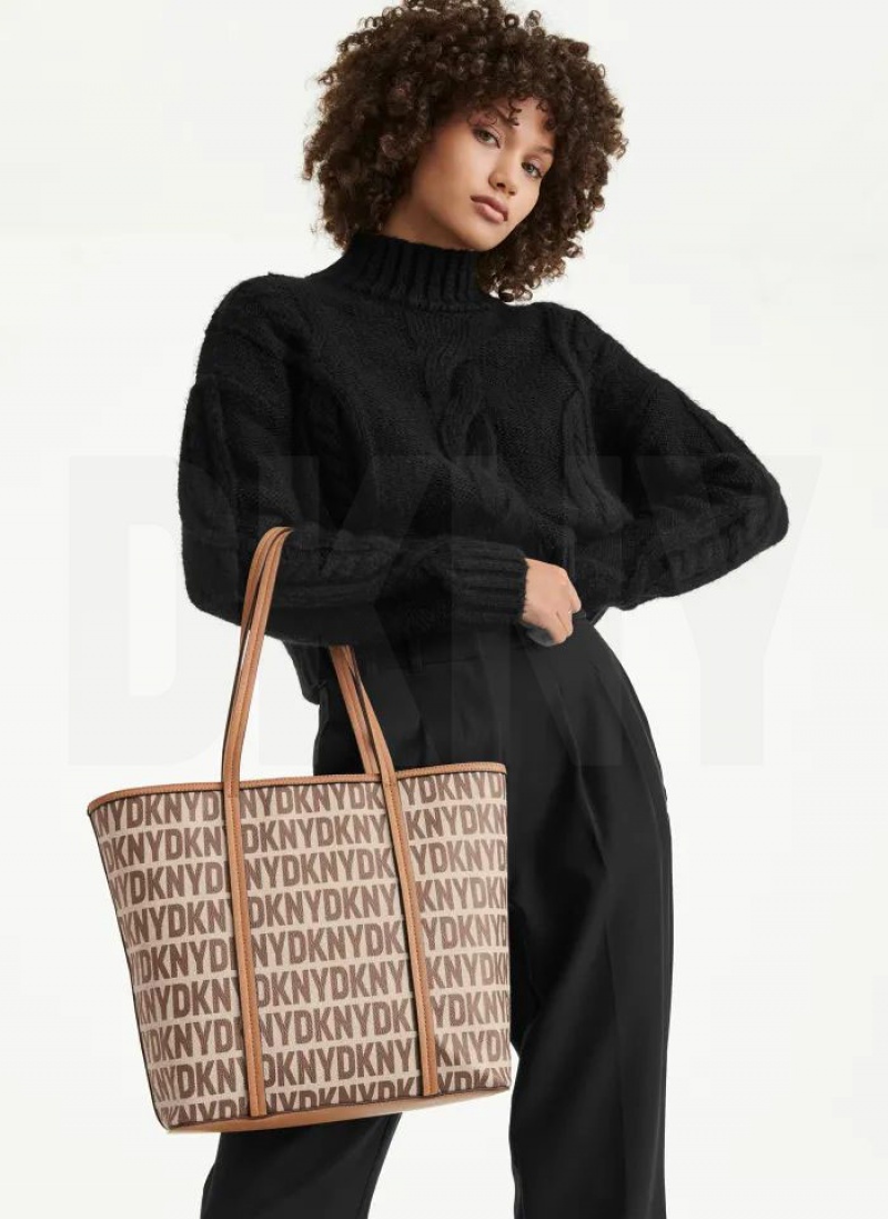 Brown Women's DKNY 7th Ave Medium Tote Bags | Australia-D0239