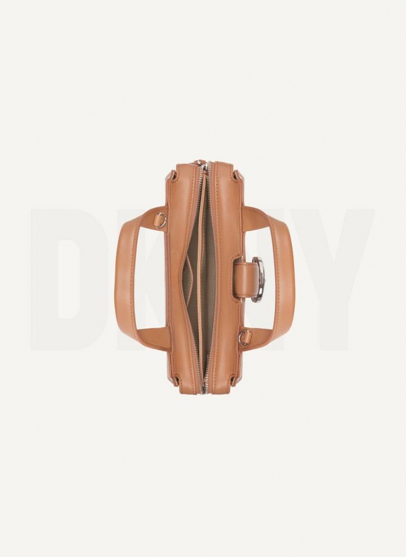 Brown Women's DKNY Buckle Crossbody Bags | Australia-D0628