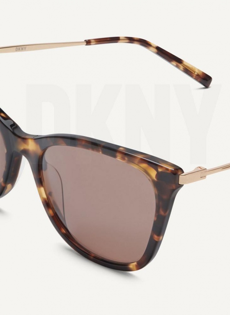 Brown Women's DKNY City Native Cat Eye Sunglasses | Australia-D0586