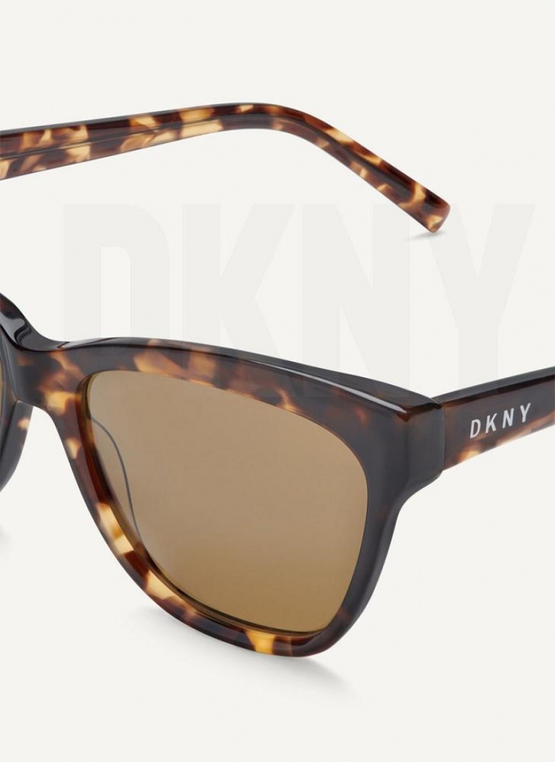 Brown Women's DKNY City Native Cat Eye Sunglasses | Australia-D0231