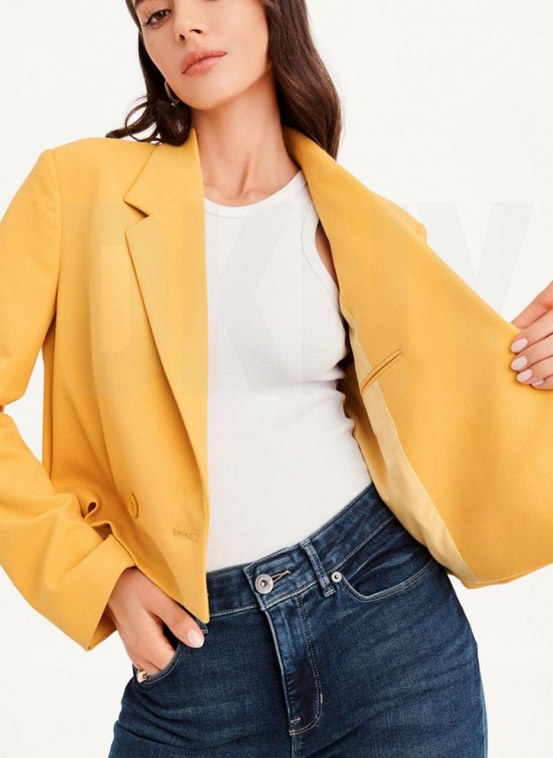 Brown Women's DKNY Cropped Blazers | Australia-D1382