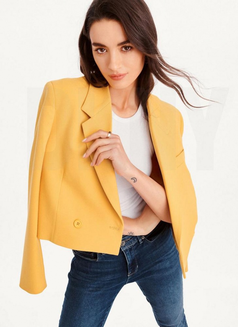 Brown Women\'s DKNY Cropped Blazers | Australia-D1382