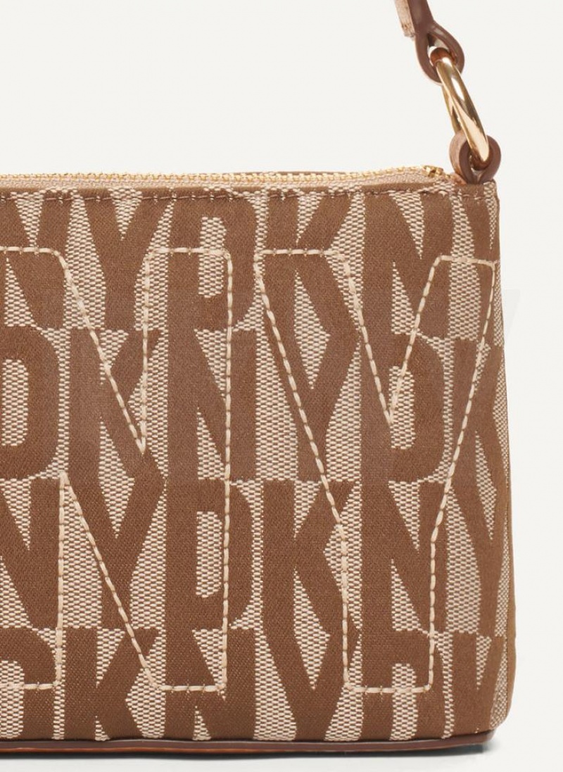 Brown Women's DKNY Elsa Demi Crossbody Bags | Australia-D0473