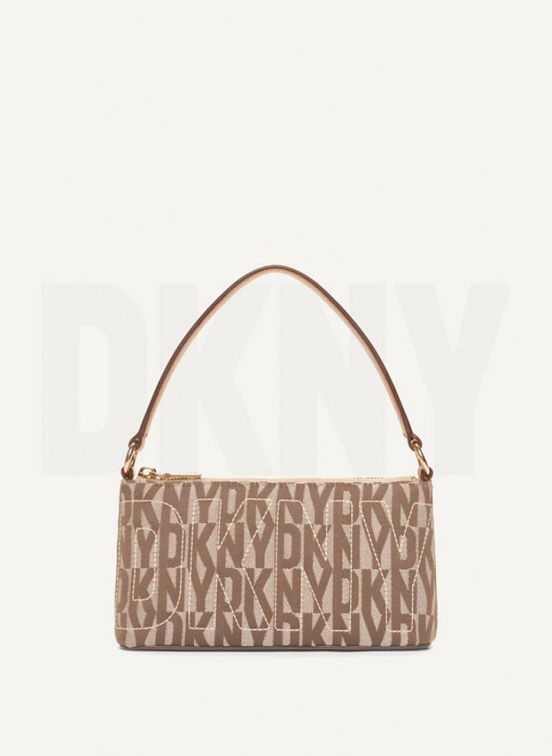 Brown Women's DKNY Elsa Demi Crossbody Bags | Australia-D0473