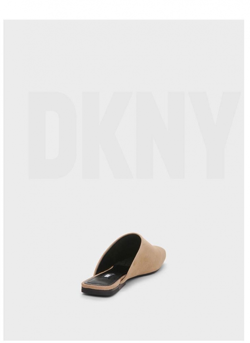 Brown Women's DKNY Flat Slides | Australia-D1985