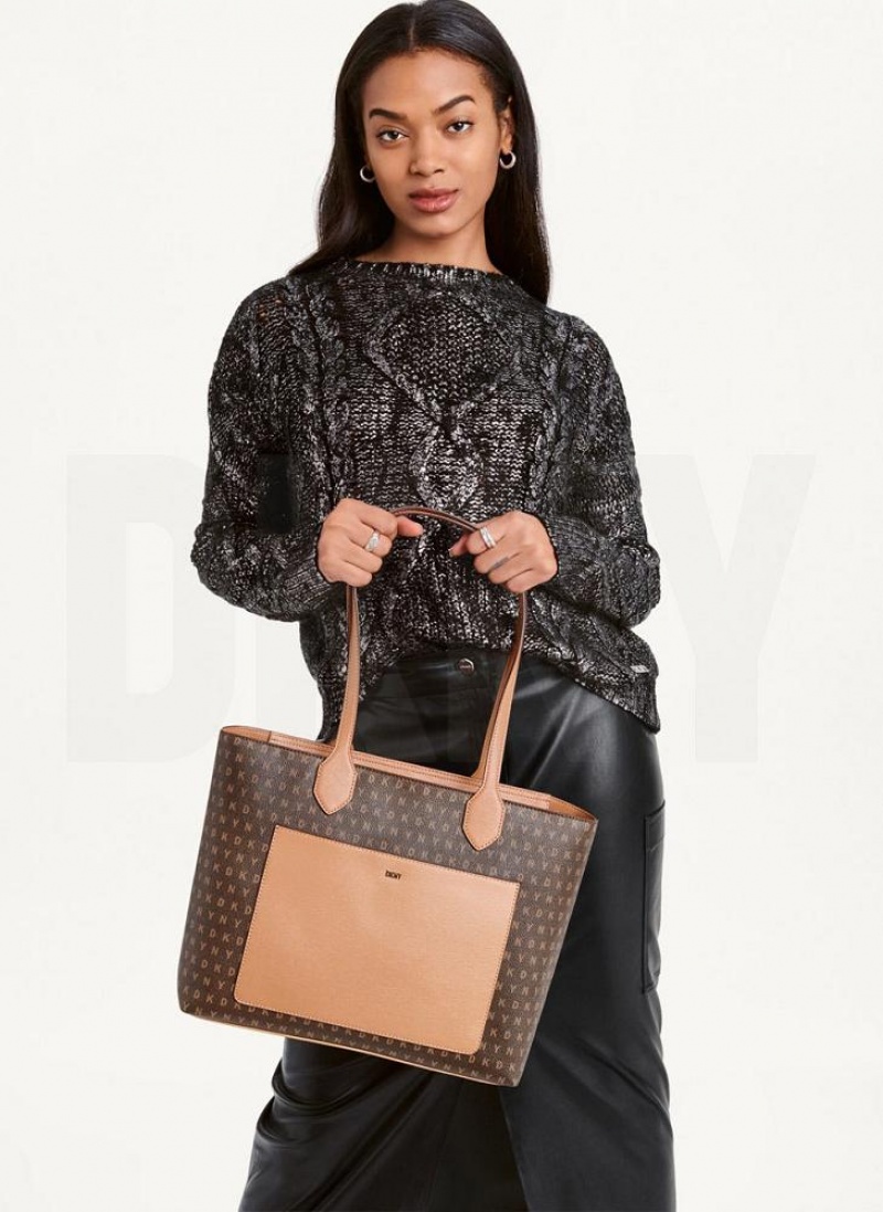 Brown Women's DKNY Ines Tote Bags | Australia-D0942