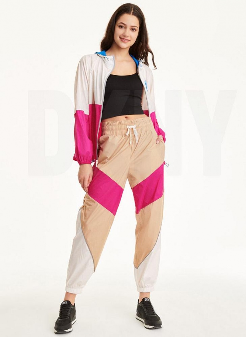 Brown Women's DKNY Mini Rip-Stop With Reflective Piping Pants | Australia-D1536