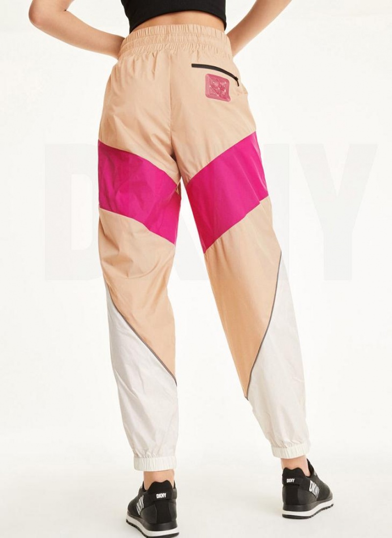 Brown Women's DKNY Mini Rip-Stop With Reflective Piping Pants | Australia-D1536