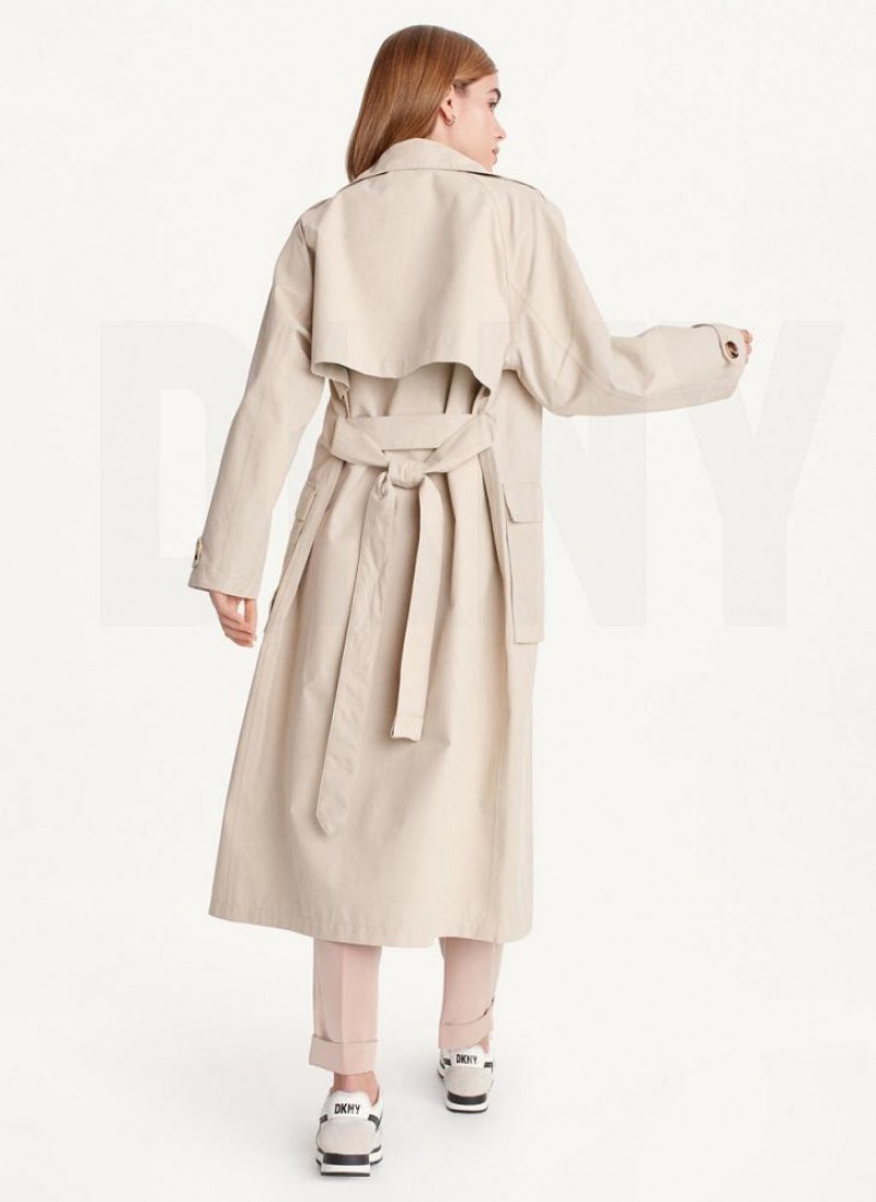 Brown Women's DKNY Oversized Trench With Inner Details Jackets | Australia-D0709